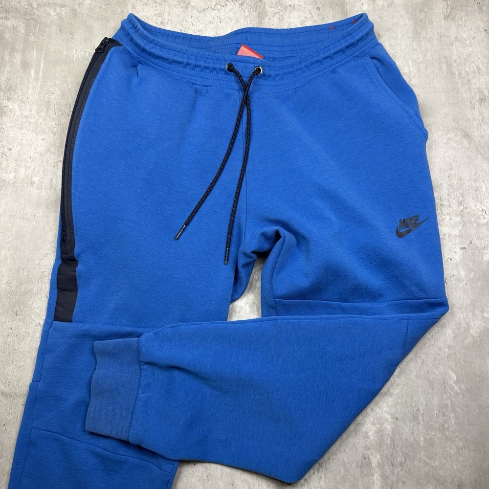 Nike Tech Fleece Jogger Sweatpants Mens Large Royal Blue Cuffed FZ4710-480